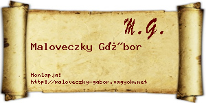 Maloveczky Gábor névjegykártya